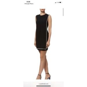 Ted Baker Black Mini Dress with Silver Trim Sz 6 NWT